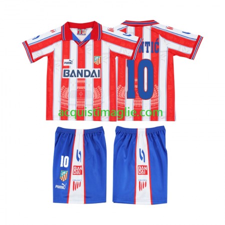 Divisa di Calcio Atlético Madrid PANTIC 10 Retro Bambino Prima 1996 1997